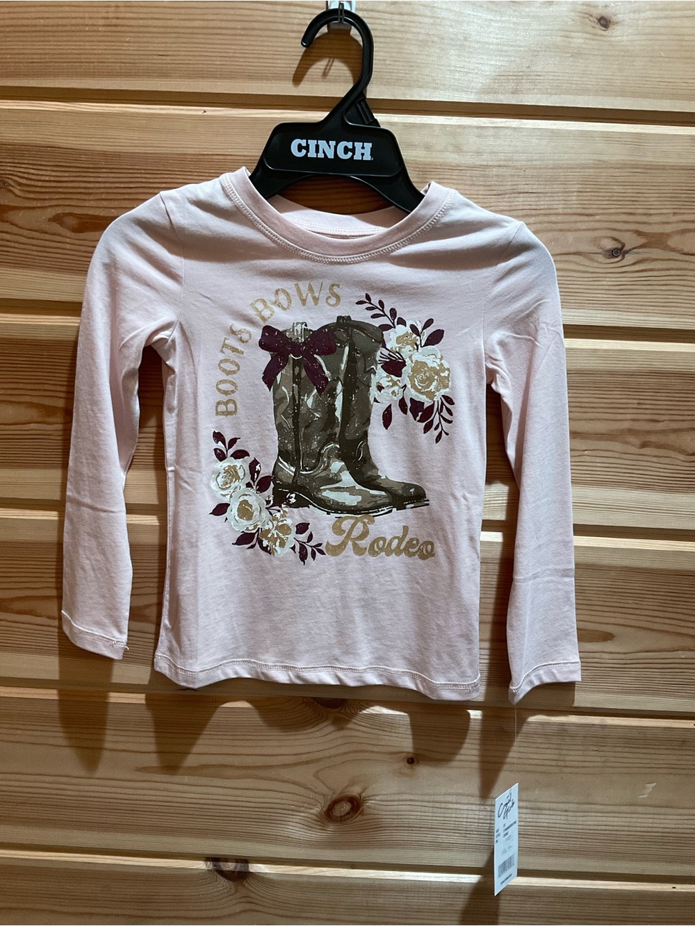 Cruel Girl Light Pink Long-Sleeve Top with Boot Graphic
